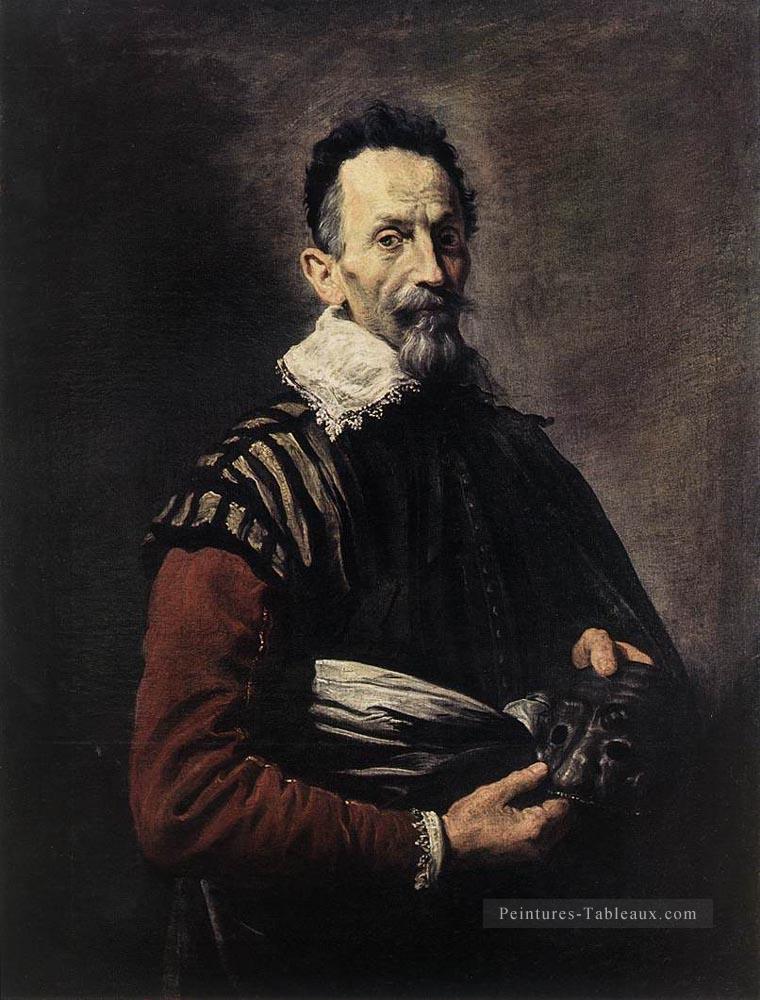 Portrait d’un acteur Figures baroques Domenico Fetti Peintures à l'huile